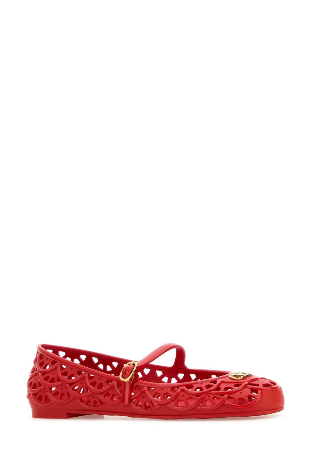 Valentino Garavani Women Red Rubber Vlogo Signature Ballerinas