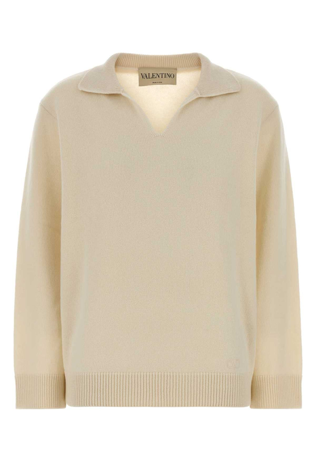 Valentino Garavani Women Ivory Cashmere Polo Shirt