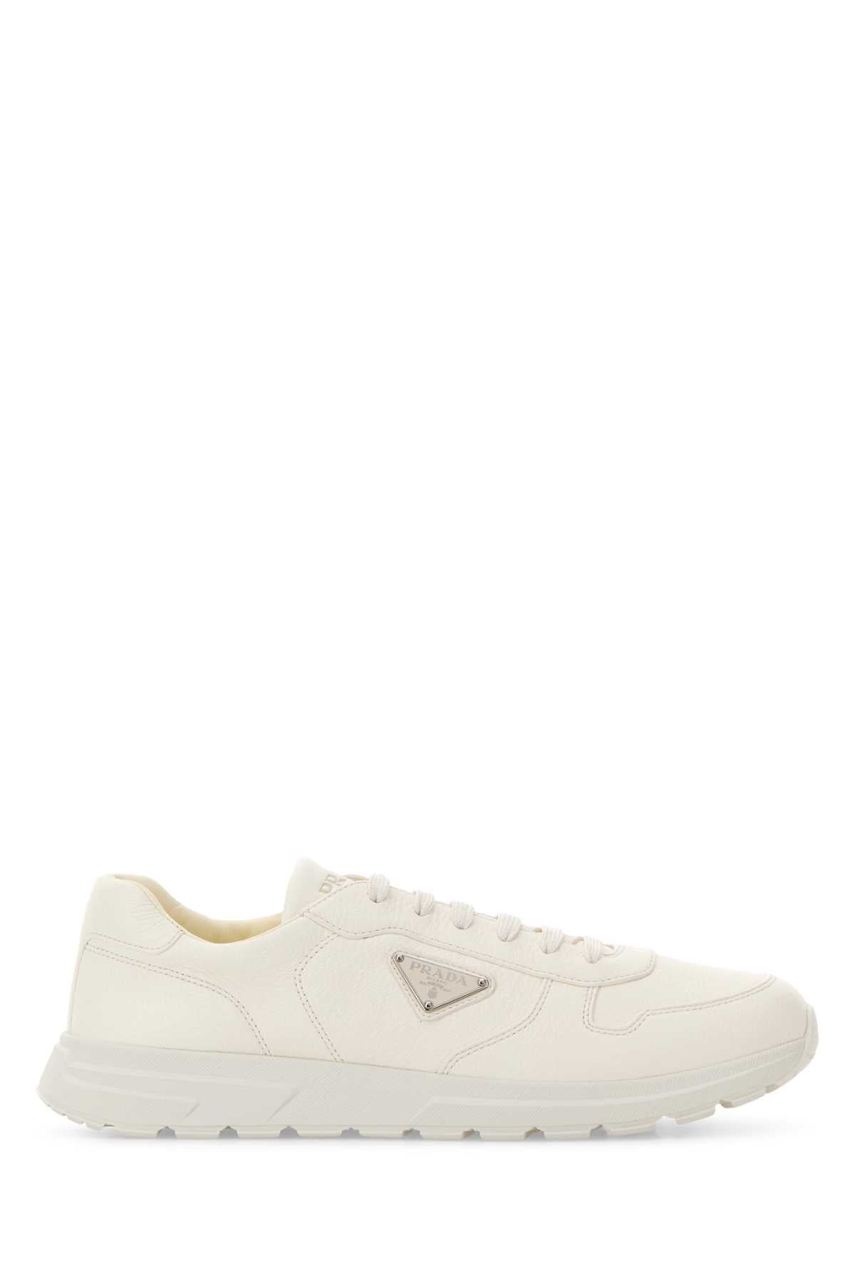 Prada Men White Leather Prax 2.0 Sneakers