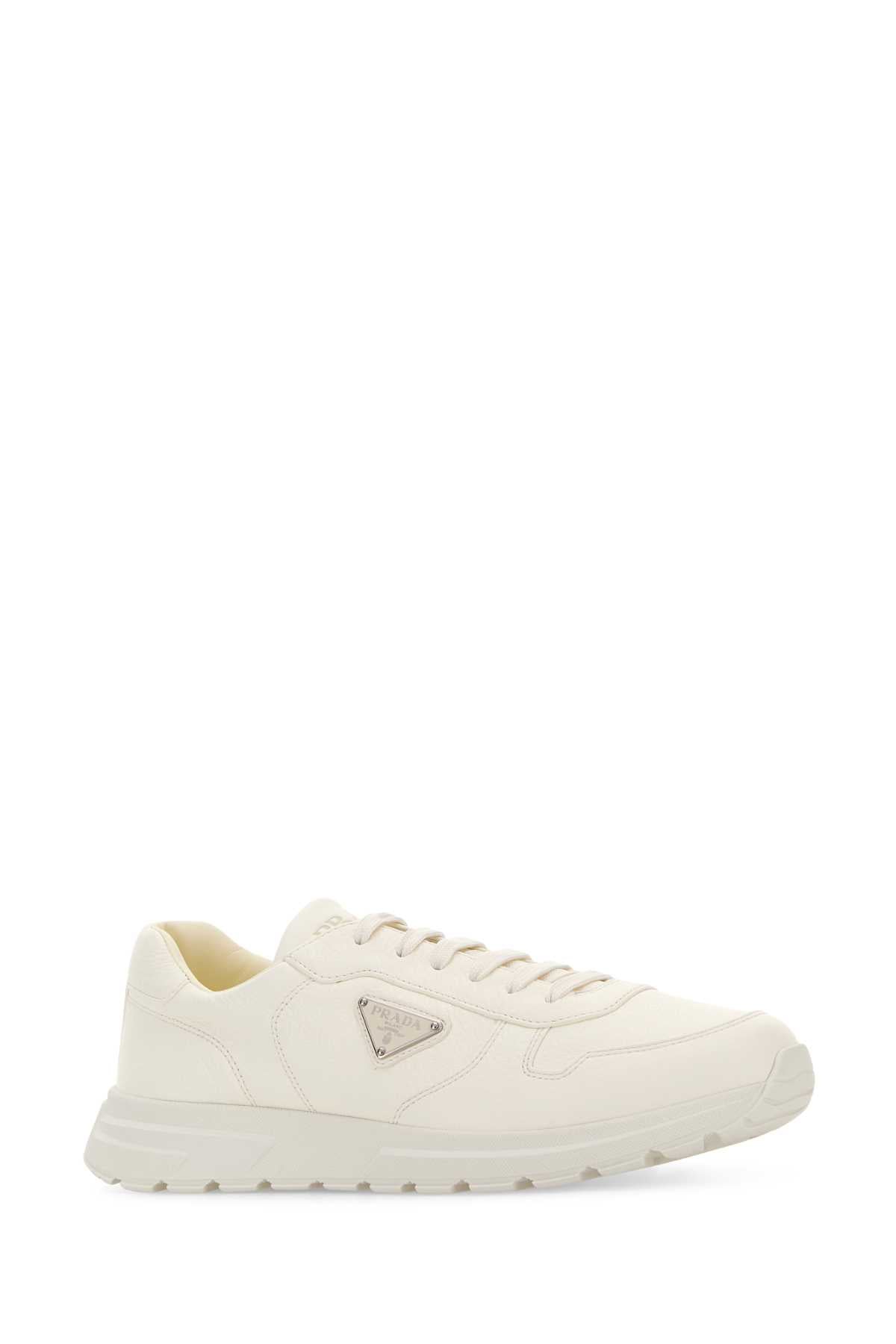 Prada Men White Leather Prax 2.0 Sneakers