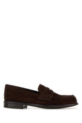 Prada Men Dark Brown Suede Loafers