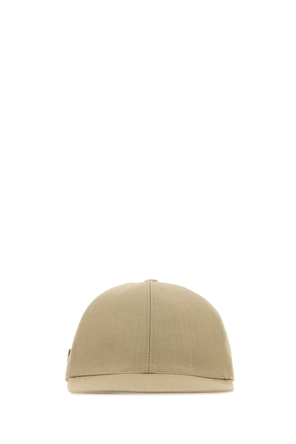 Prada Men Sand Linen Baseball Cap