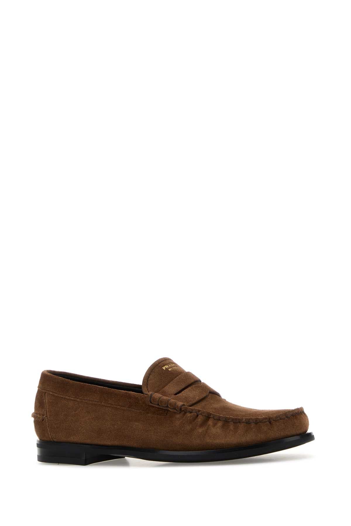 Prada Men Brown Suede Loafers