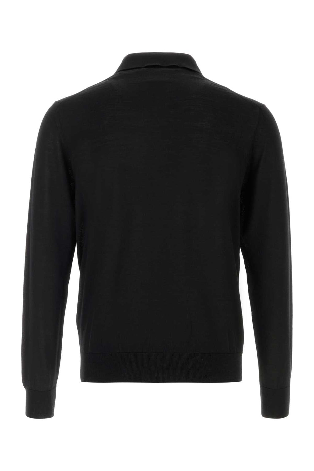 Prada Men Black Wool Polo Shirt