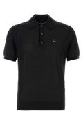 Prada Men Black Wool Polo Shirt