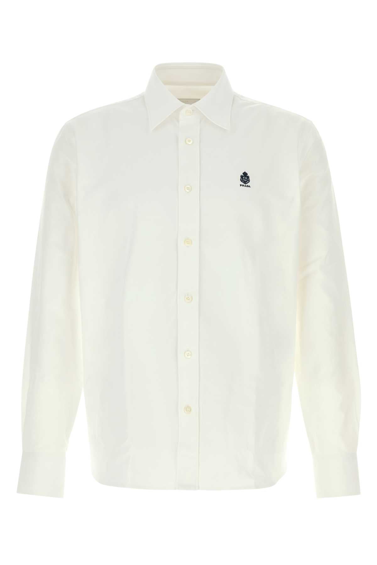 Prada Men White Oxford Shirt