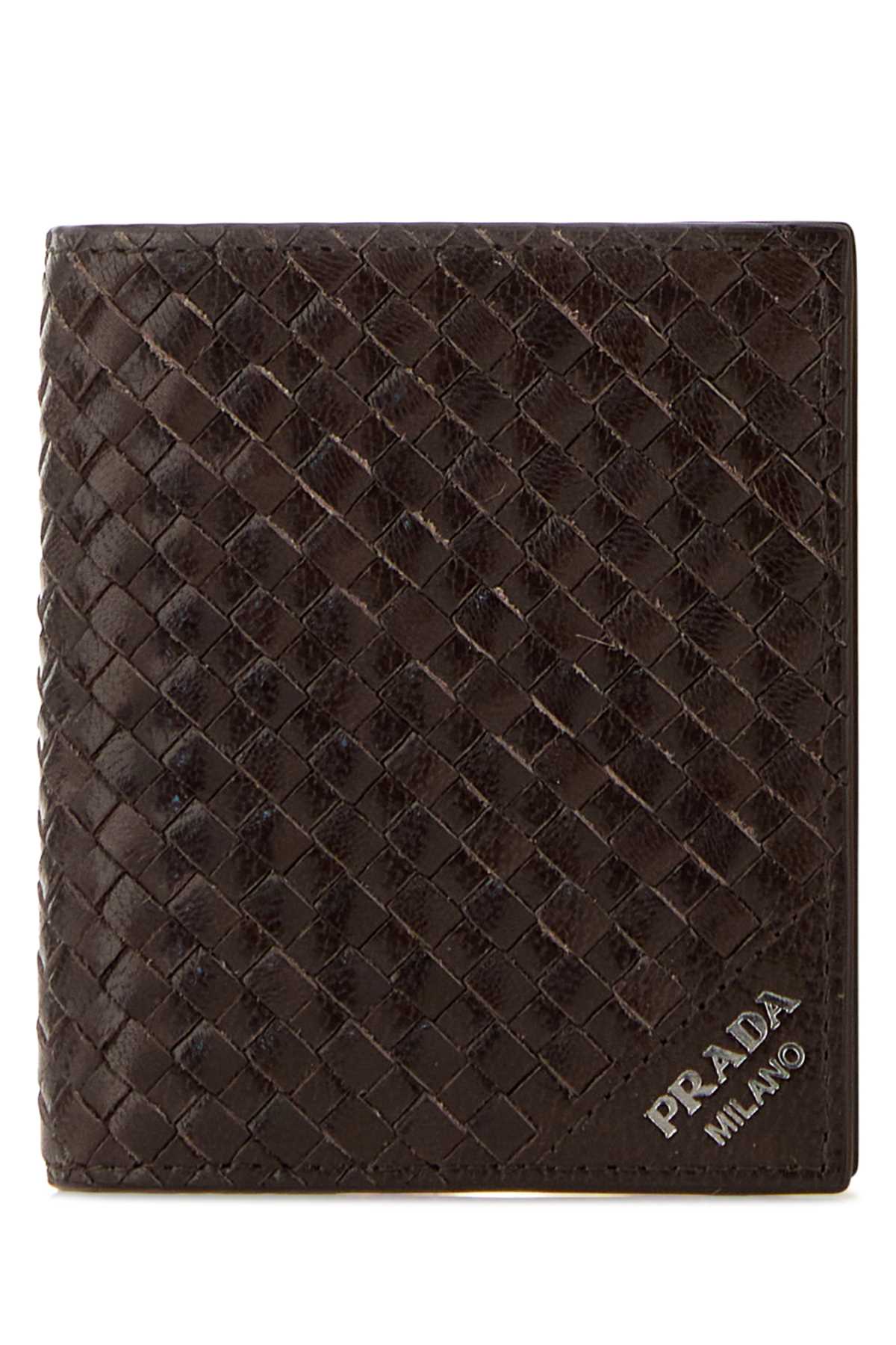 Prada Men Brown Leather Wallet