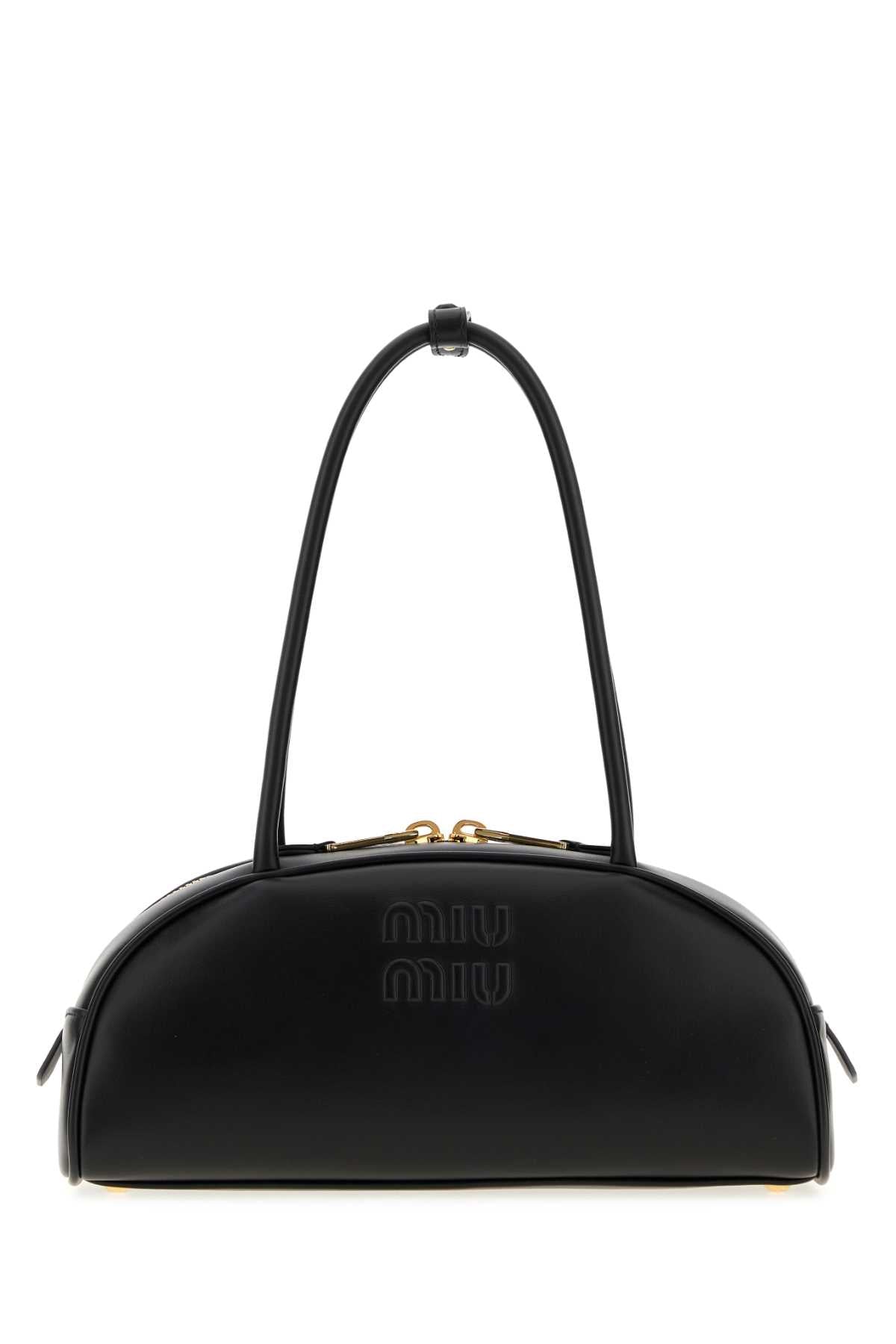 Miu Miu Women Black Leather Beau Shoulder Bag