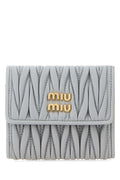 Miu Miu Women Pastel Light Blue Leather Wallet