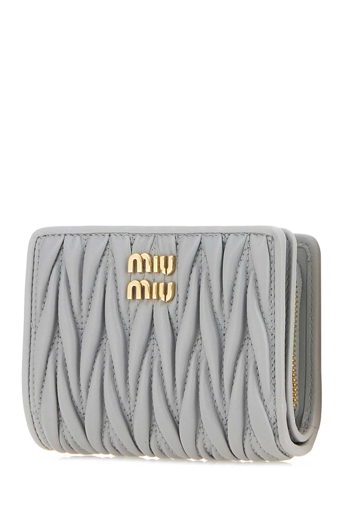 Miu Miu Women Pastel Blue Leather Wallet