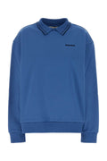 Miu Miu Women Cerulean Blue Cotton Oversize Polo Shirt