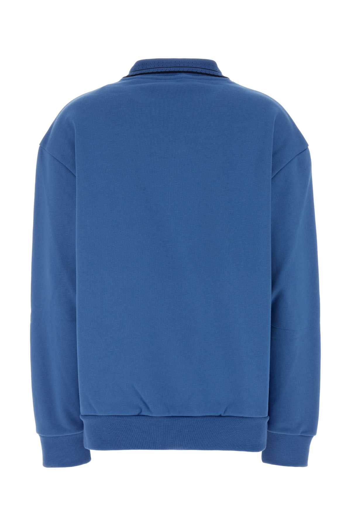 Miu Miu Women Cerulean Blue Cotton Oversize Polo Shirt