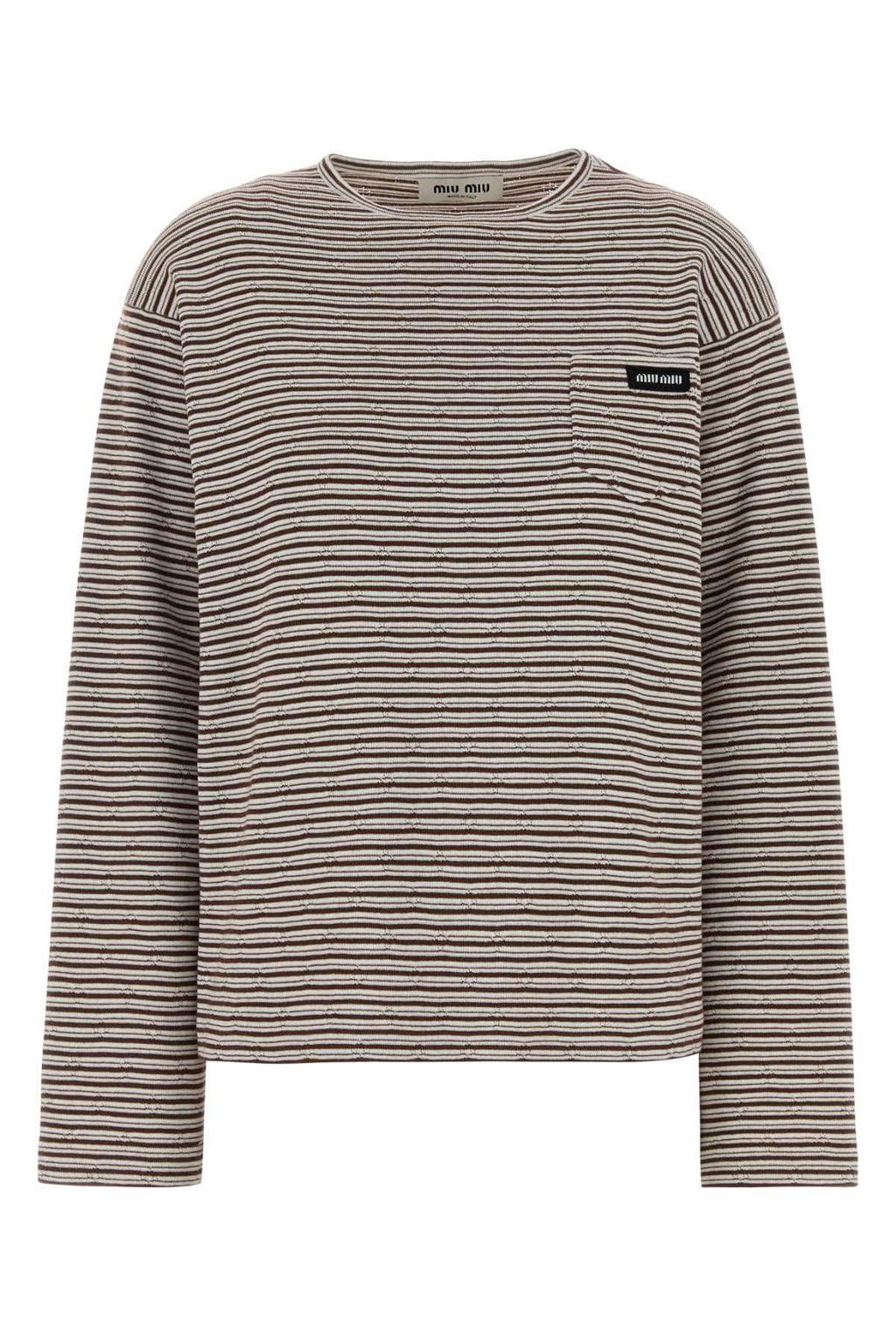 Miu Miu Women Embroidered Cotton Blend Oversize T-Shirt