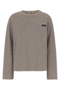 Miu Miu Women Embroidered Cotton Blend Oversize T-Shirt