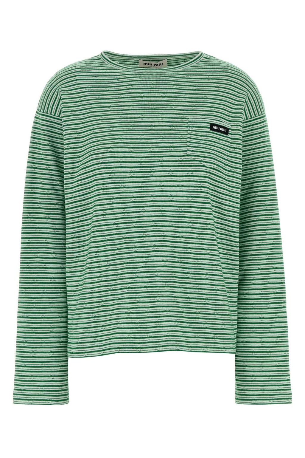 Miu Miu Women Embroidered Cotton Blend Oversize T-Shirt