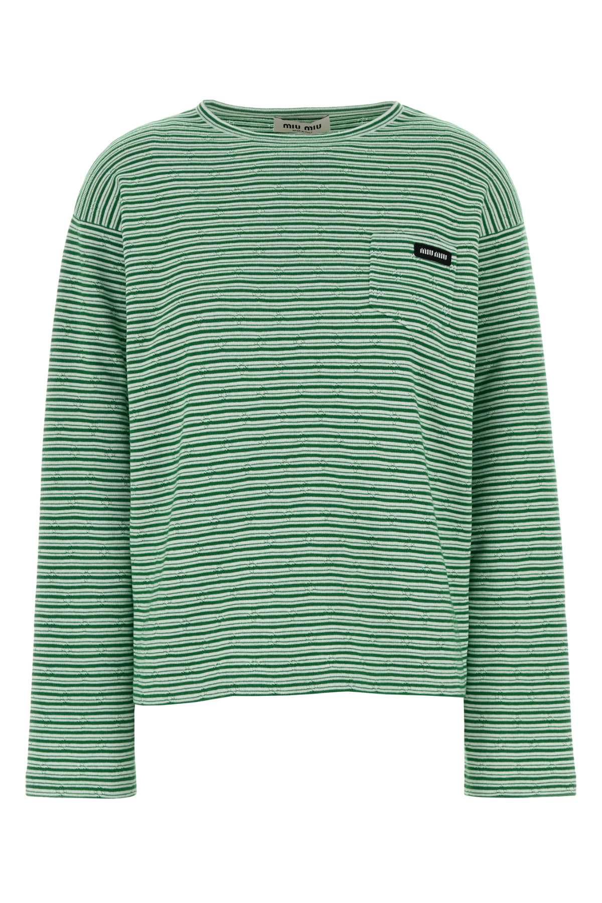 Miu Miu Women Embroidered Cotton Blend Oversize T-Shirt