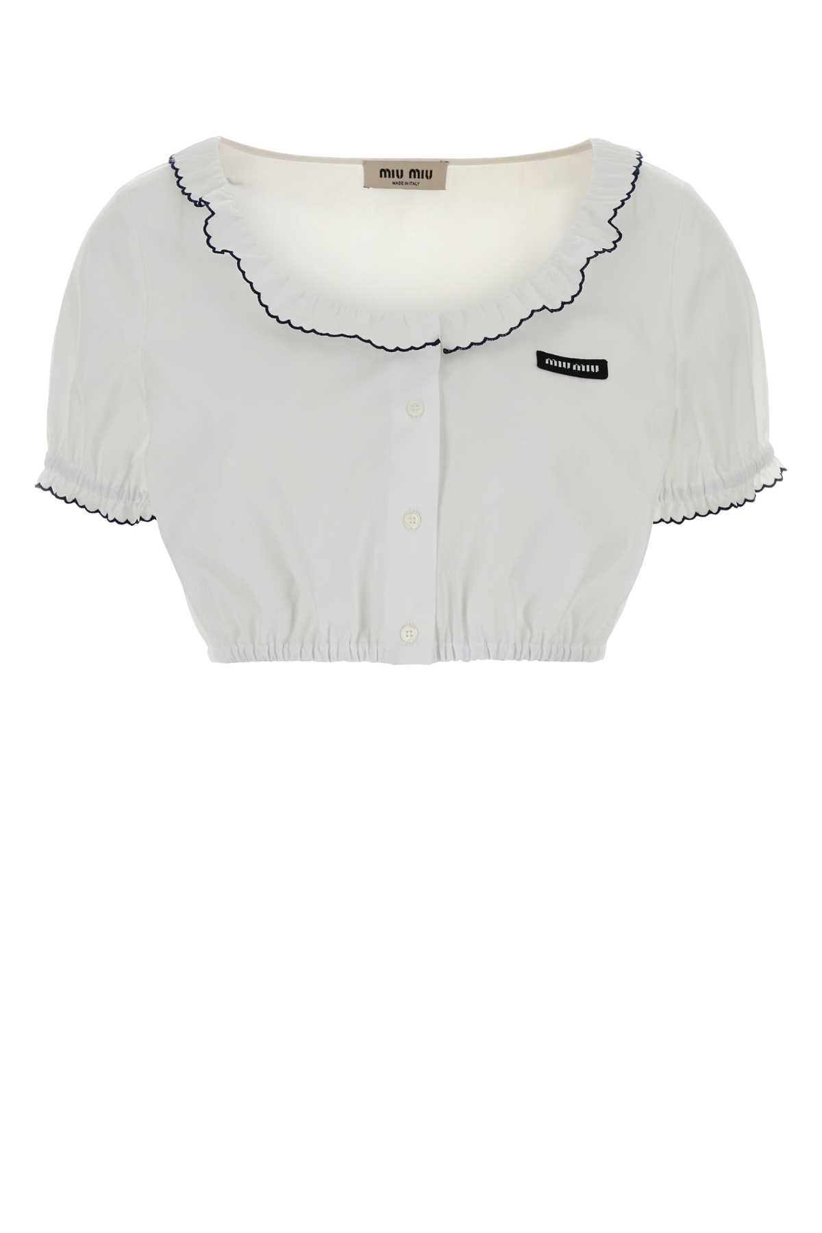 Miu Miu Women White Poplin Top