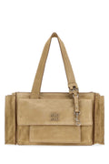 Miu Miu Women Beige Suede Utilitaire Shopping Bag