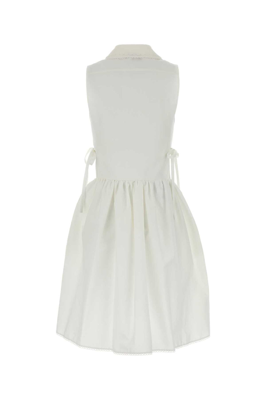 Miu Miu Women White Cotton Blend Mini Dress