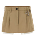 Miu Miu Women Beige Cotton Mini Skirt