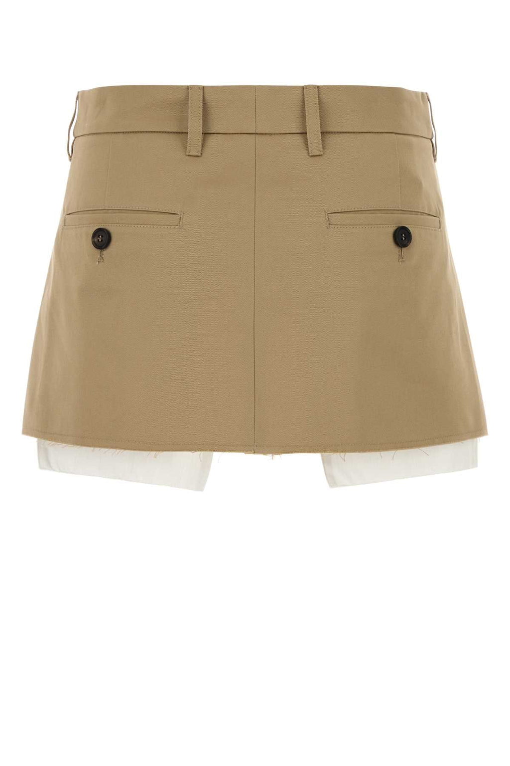 Miu Miu Women Beige Cotton Mini Skirt