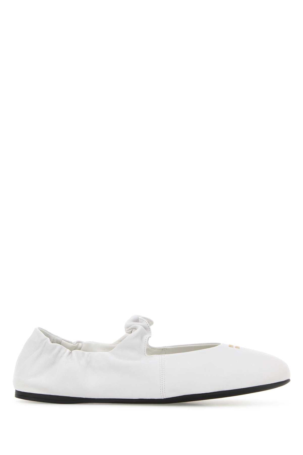 Miu Miu Women White Nappa Leather Ballerinas