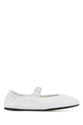 Miu Miu Women White Nappa Leather Ballerinas