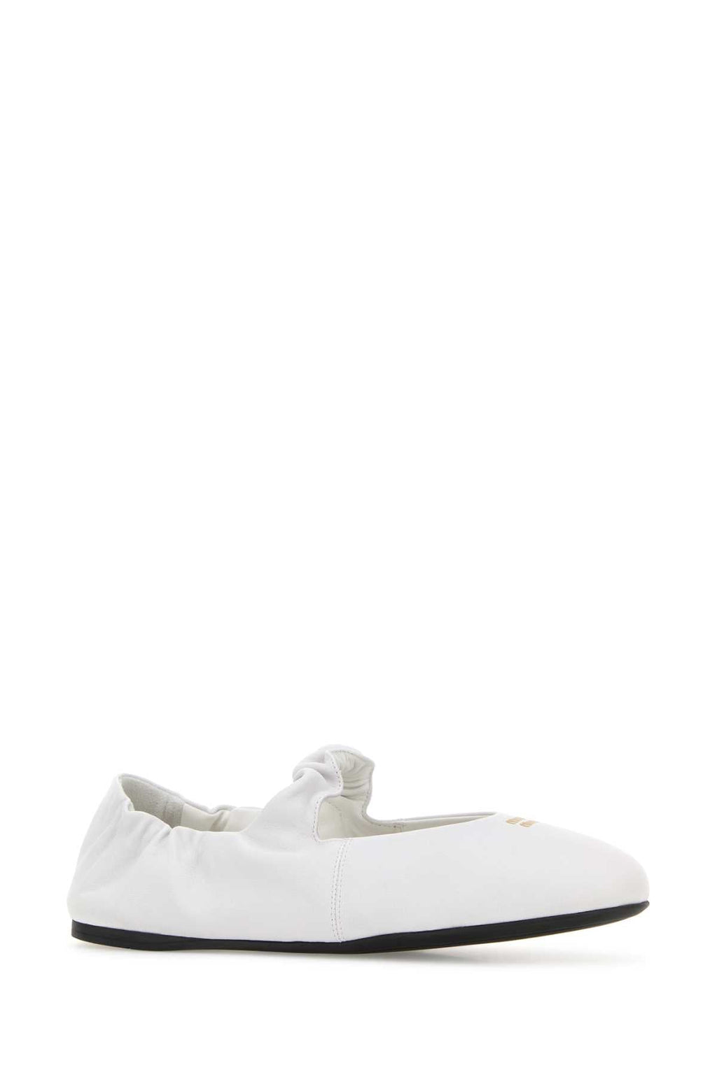 Miu Miu Women White Nappa Leather Ballerinas