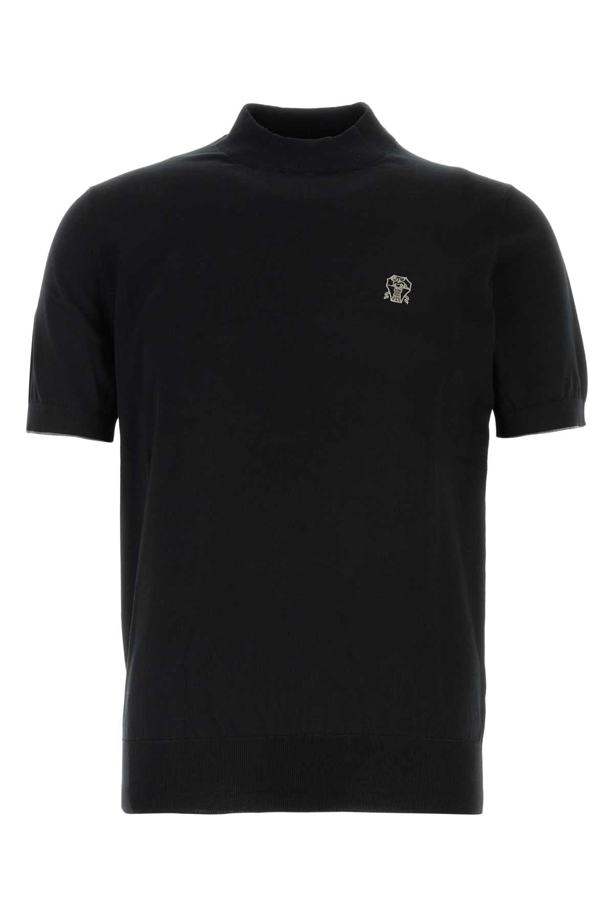 Brunello Cucinelli Men Black Knit T-Shirt