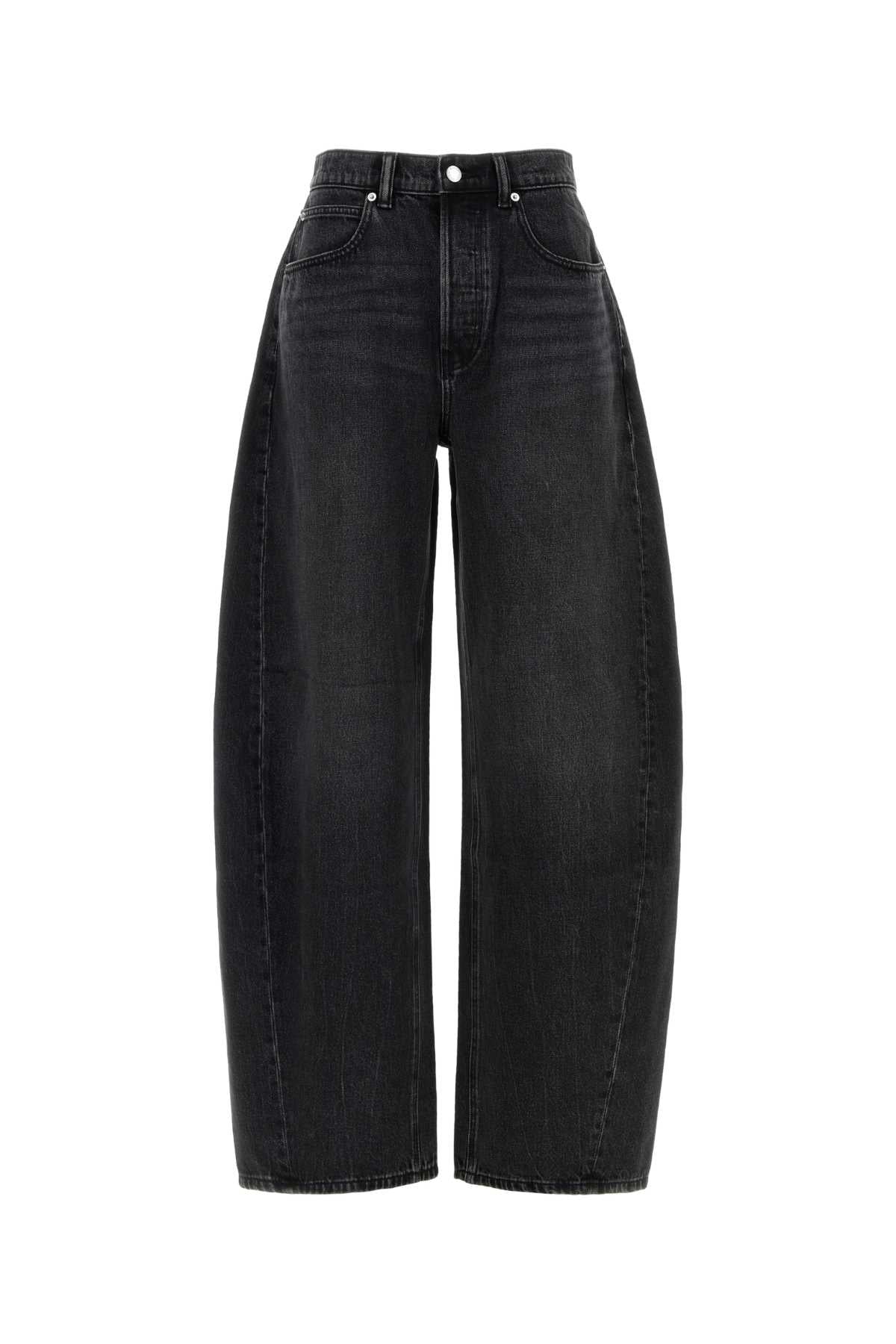 Alexander Wang Women Black Denim Wide-Leg Jeans