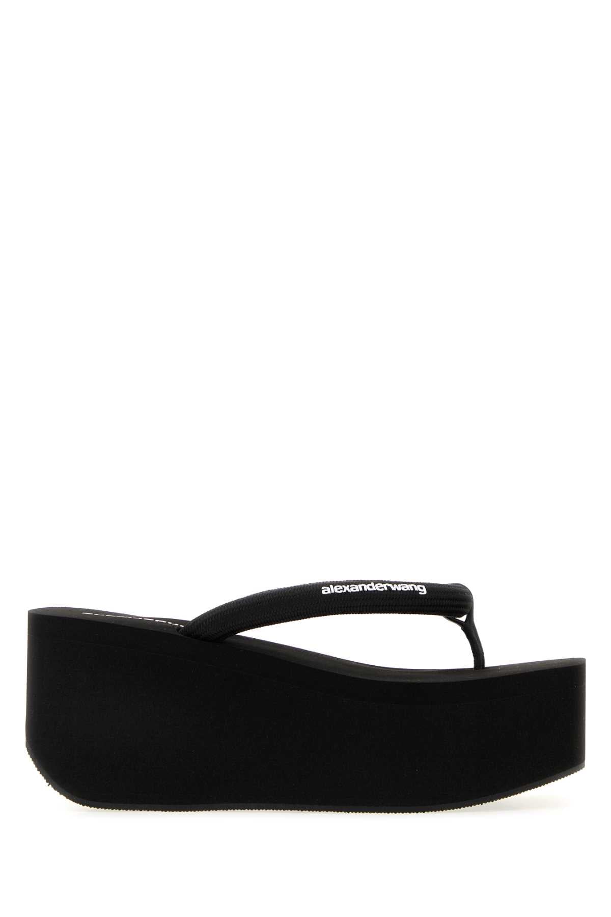 Alexander Wang Women Black Fabric Jenna Thong Slippers