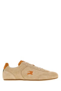 Burberry Men Beige Suede Knight Runner Sneakers