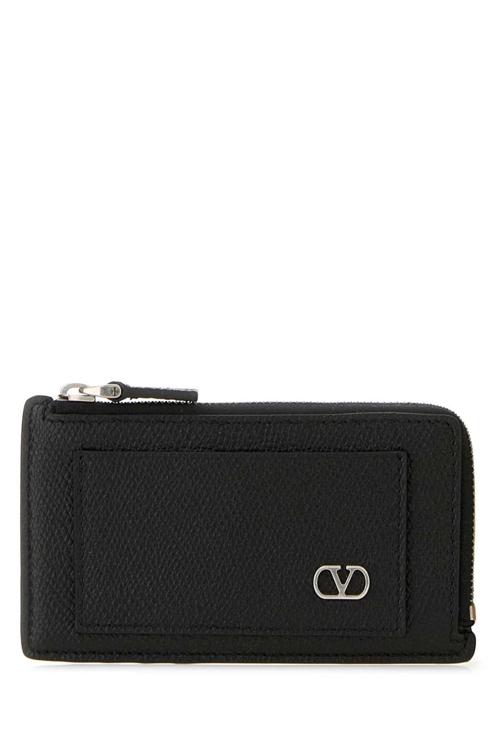 Valentino Garavani Men Black Leather Card Holder