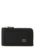 Valentino Garavani Men Black Leather Card Holder