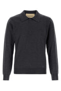 Valentino Garavani Men Charcoal Wool Polo Shirt