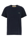 Valentino Garavani Women Midnight Blue Cotton T-Shirt