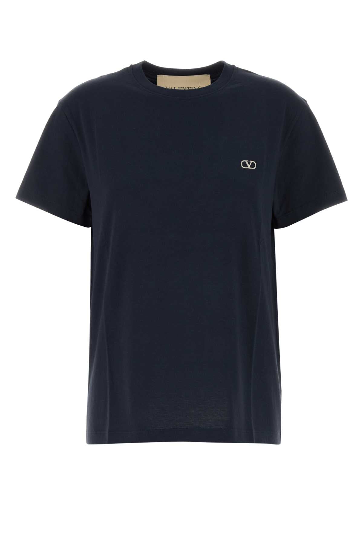 Valentino Garavani Women Midnight Blue Cotton T-Shirt