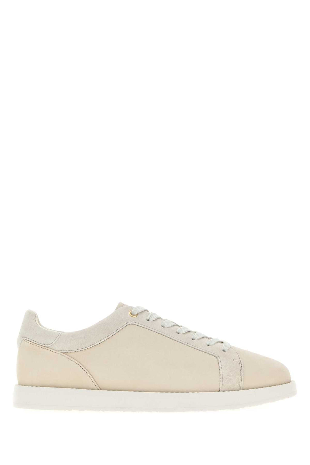 Brunello Cucinelli Men Ivory Suede Sneakers