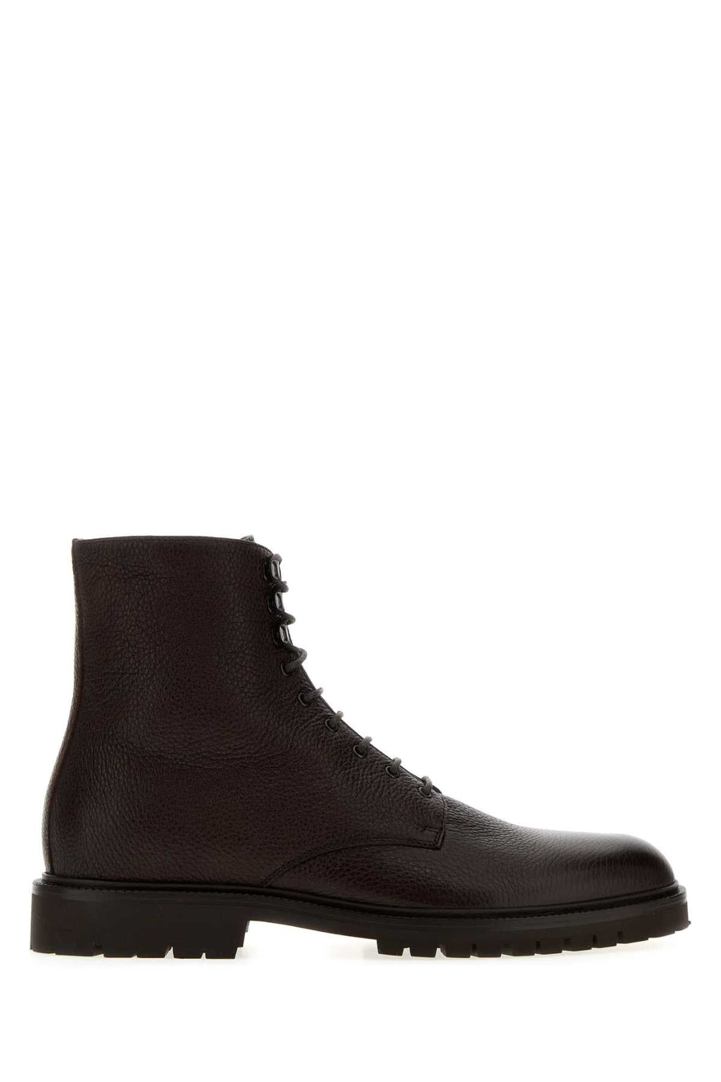 Brunello Cucinelli Men Chocolate Leather Ankle Boots