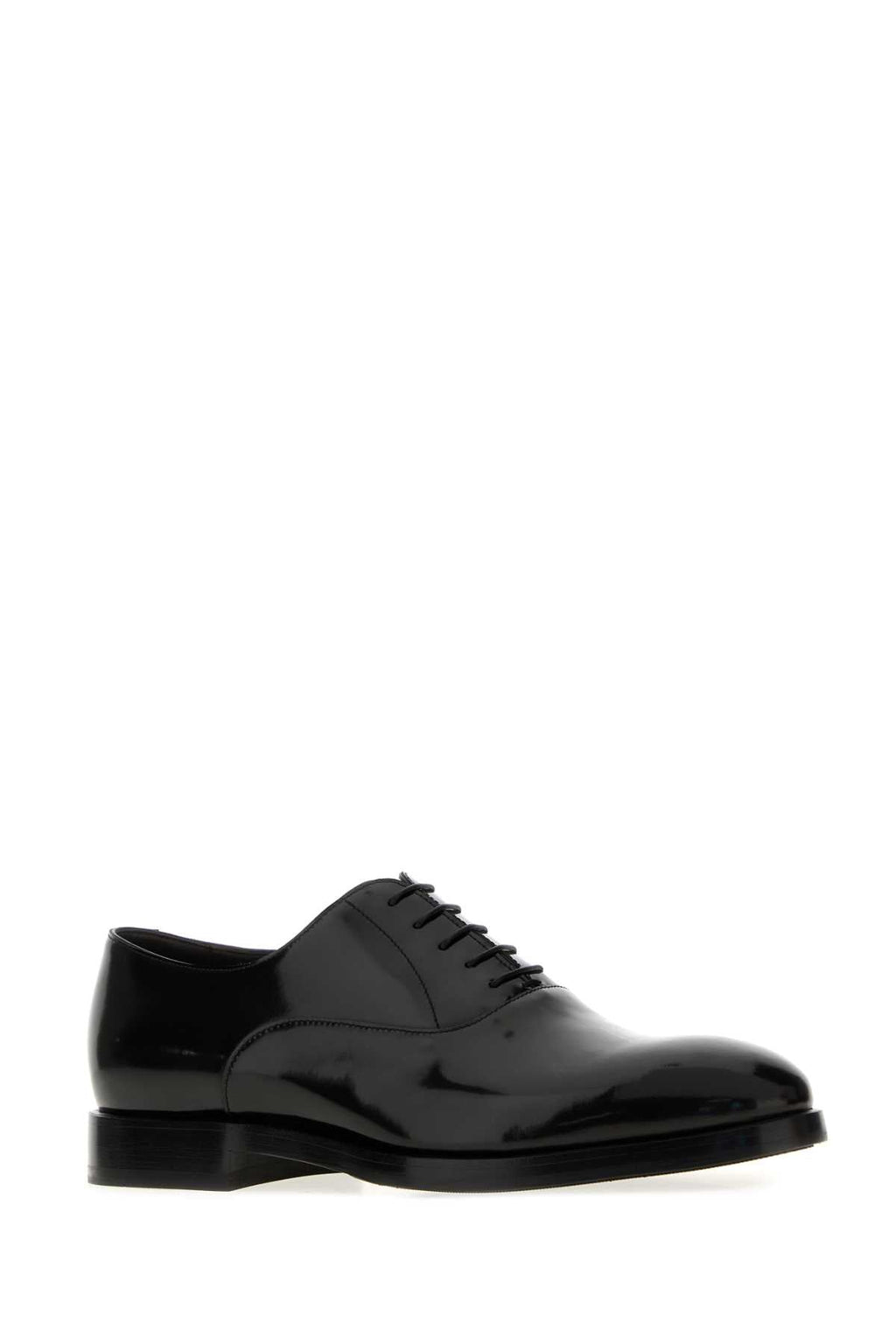 Brunello Cucinelli Men Black Leather Lace-Up Shoes