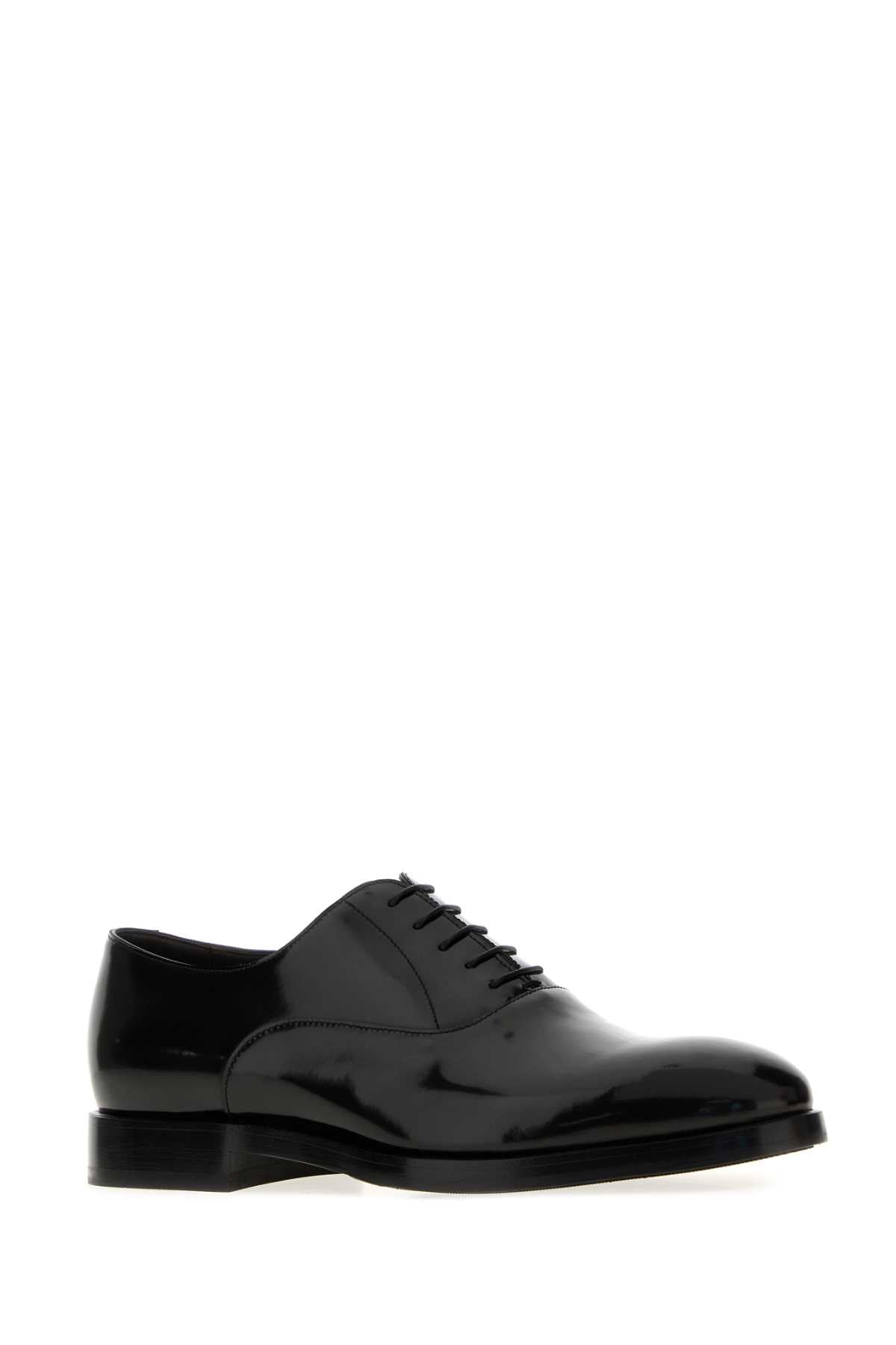 Brunello Cucinelli Men Black Leather Lace-Up Shoes