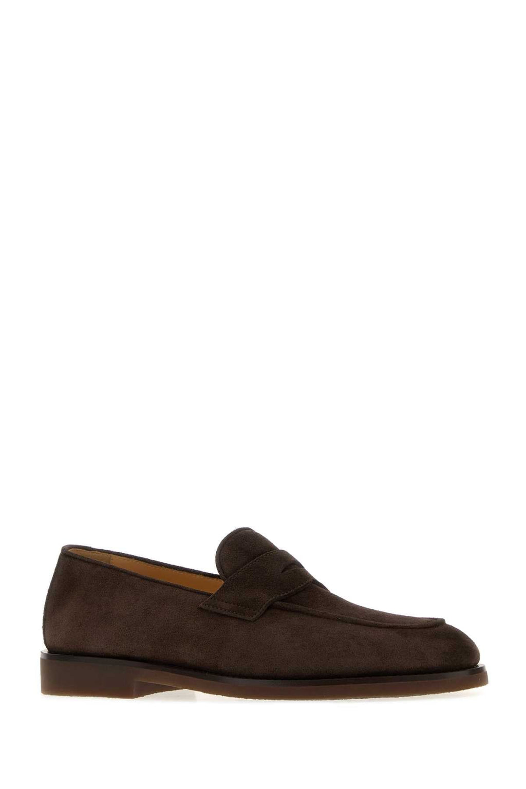 Brunello Cucinelli Men Dark Brown Suede Loafers