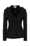 Alexander Mcqueen Women Black Grain De Poudre Blazer