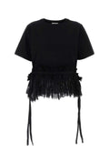 Alexander Mcqueen Women Black Cotton T-Shirt