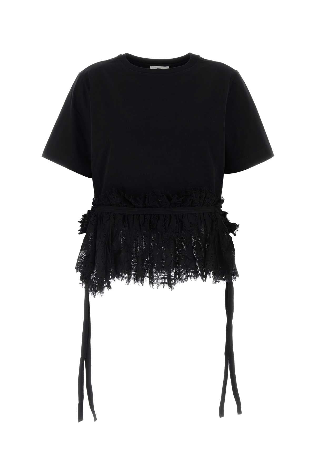 Alexander Mcqueen Women Black Cotton T-Shirt