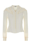 Alexander Mcqueen Women White Chiffon Shirt