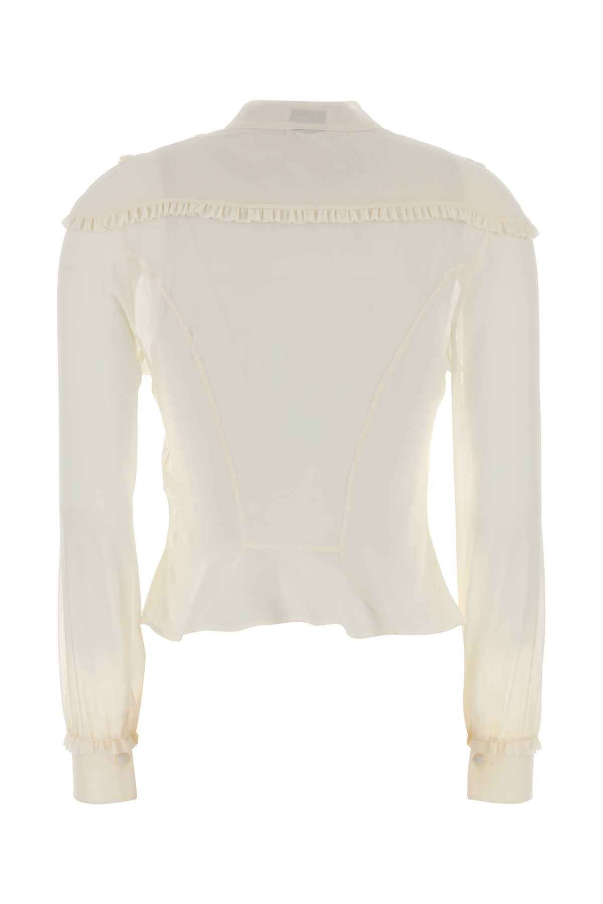 Alexander Mcqueen Women White Chiffon Shirt