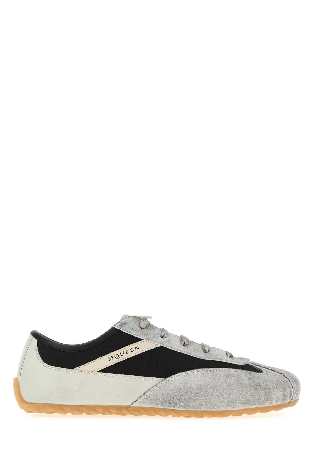 Alexander Mcqueen Men Two-Tone Leather And Fabric Boxe Sneakers