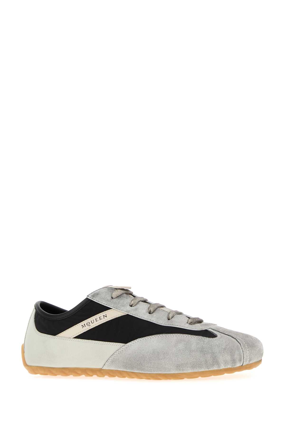 Alexander Mcqueen Men Two-Tone Leather And Fabric Boxe Sneakers