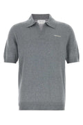 Alexander Mcqueen Men Grey Wool Polo Shirt
